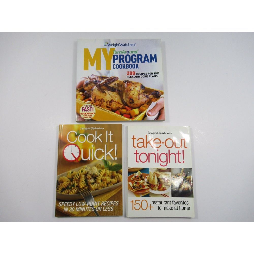 Weight Watchers Lot Of 3 Cookbooks Take Out Tonight Cook It Quick Turn‎ Around